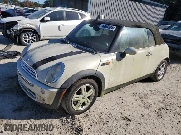 2007 MINI Convertible with VIN WMWRF33507TF67302, listed as a Copart auction lot 82853344 with Not Provided miles and Clean Title. Bid and sale history available at DreamBid. Image 1.