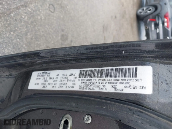 2015 Ram 1500 Outdoorsman z VIN 1C6RR7GM7FS720009, wystawiony jako IAAI lot #42551644 z przebiegiem 67 261 mil mil oraz . Historia ofert i sprzedaży dostępna na DreamBid. Obrazek 9.