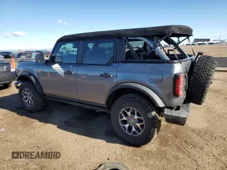 2023 Ford Bronco with VIN 1FMEE5DP0PLC10002, listed as a Copart auction lot 57272555 with 14,035 mi miles and Salvage title. Bid and sale history available at DreamBid. Image 2.
