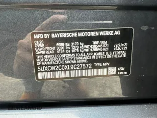 2020 BMW X7 xDrive40i with VIN 5UXCW2C0XL9C27572, listed as a Copart auction lot 47099815 with 99,426 mi miles and Clean Title. Bid and sale history available at carsss.com. Image 10.