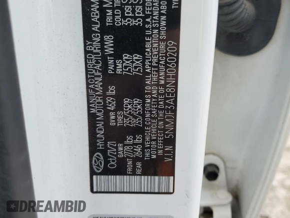 2022 Hyundai Tucson SEL z VIN 5NMJF3AE8NH060209, wystawiony jako Copart lot #57299575 z przebiegiem 67 639 mil mil oraz Szkoda całkowita • Salvage title. Historia ofert i sprzedaży dostępna na DreamBid. Obrazek 14.