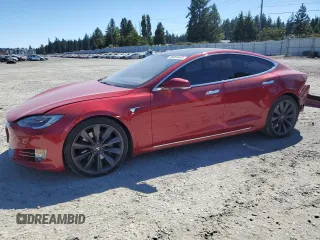 2017 Tesla Model S 100D with VIN 5YJSA1E24HF206828, listed as a Copart auction lot 66004605 with 94,874 mi miles and Salvage title. Bid and sale history available at DreamBid. Image 1.