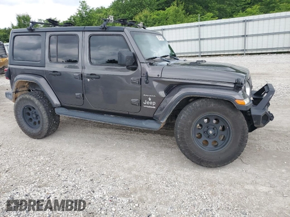 2018 Jeep Wrangler Unlimited Sahara с VIN 1C4HJXEG0JW308332, выставлен на аукционе Copart как лот 58778355 с пробегом 90 384 миль миль и Списание • Salvage title. История ставок и продаж доступна на DreamBid. Изображение 4.