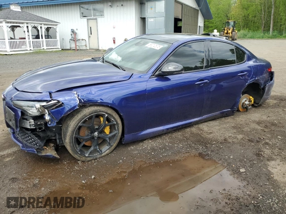 2020 Alfa Romeo Giulia with VIN ZARFANAN6L7633117, listed as a Copart auction lot 56212575 with 57,052 mi miles and Salvage title. Bid and sale history available at DreamBid. Image 1.