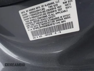 2010 Honda Odyssey EX with VIN 5FNRL3H49AB064810, listed as a IAAI auction lot 42021757 with 268,071 mi miles. Bid and sale history available at carsss.com. Image 9.