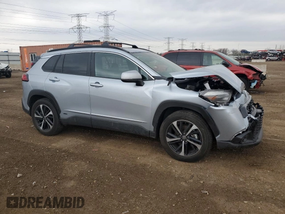 2023 Toyota Corolla Cross Hybrid S with VIN 7MUFBABG7PV004161, listed as a Copart auction lot 53845285 with 21,095 mi miles and Salvage title. Bid and sale history available at DreamBid. Image 4.