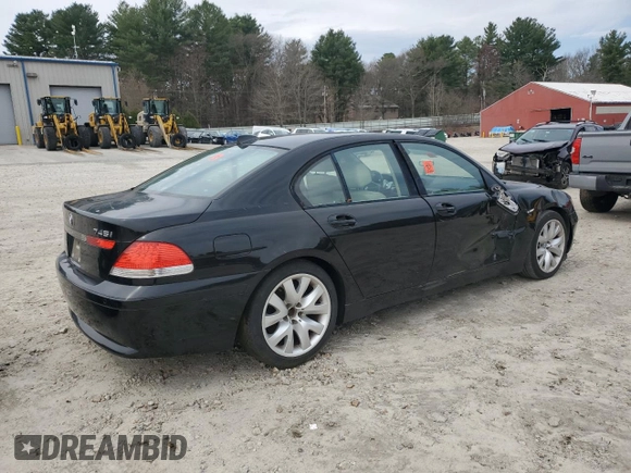 2004 BMW 7 Series 745i with VIN WBAGL63404DP71724, listed as a Copart auction lot 52178015 with Not Provided miles and Clean Title. Bid and sale history available at DreamBid. Image 3.