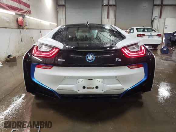 2016 BMW i8 with VIN WBY2Z2C52GV675474, listed as a Copart auction lot 49713485 with 53,512 mi miles and Salvage Title. Bid and sale history available at carsss.com. Image 6.