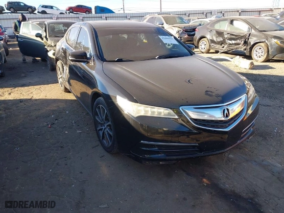 2015 Acura TLX V6 with VIN 19UUB2F33FA026184, listed as a IAAI auction lot 41690418 with NaN miles. Bid and sale history available at carsss.com. Image 1.
