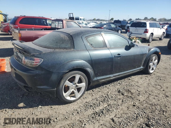 2004 Mazda RX-8 with VIN JM1FE173040120372, listed as a Copart auction lot 76424304 with Not Provided miles and Salvage Title. Bid and sale history available at DreamBid. Image 3.