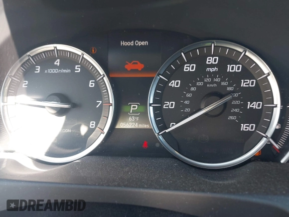 2018 Acura TLX w/Technology Pkg with VIN 19UUB1F56JA003499, listed as a IAAI auction lot 41810524 with 56,224 mi miles. Bid and sale history available at carsss.com. Image 7.