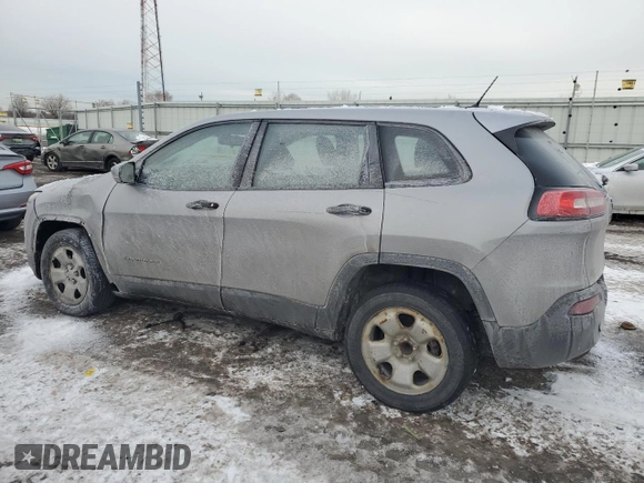 2014 Jeep Cherokee Sport with VIN 1C4PJLAB9EW149217, listed as a Copart auction lot 45353585 with 167,516 mi miles and Salvage Title. Bid and sale history available at DreamBid. Image 2.