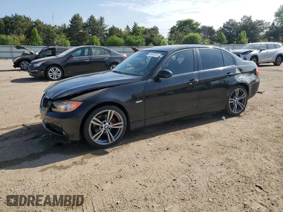 2007 BMW 3 Series 328i with VIN WBAVC53567FZ81411, listed as a Copart auction lot 56689235 with 143,823 mi miles and Salvage title. Bid and sale history available at DreamBid. Image 1.