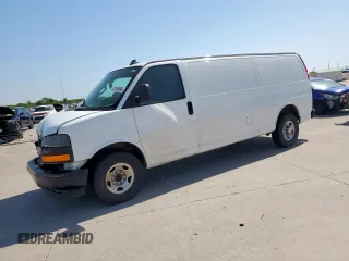 2019 Chevrolet Express Cargo with VIN 1GCWGBFP4K1164337, listed as a Copart auction lot 52308495 with 151,533 mi miles and Salvage title. Bid and sale history available at DreamBid. Image 1.