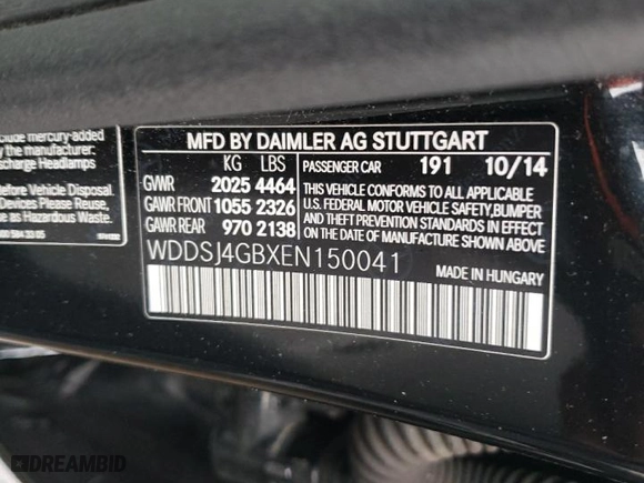 2014 Mercedes-Benz CLA-Class CLA 250 with VIN WDDSJ4GBXEN150041, listed as a Copart auction lot 51681285 with 126,961 mi miles and Salvage Title. Bid and sale history available at carsss.com. Image 13.