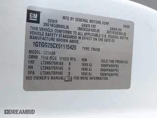 2009 GMC Savana Cargo Van with VIN 1GTGG25CX91115429, listed as a IAAI auction lot 41445132 with 119,195 mi miles. Bid and sale history available at carsss.com. Image 9.