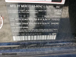2010 Mercedes-Benz GL-Class GL 450 with VIN 4JGBF7BEXAA547339, listed as a Copart auction lot 45295925 with 189,497 mi miles and Salvage Title. Bid and sale history available at carsss.com. Image 13.