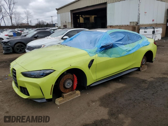 2021 BMW M4 Competition with VIN WBS33AZ01MCG52204, listed as a Copart auction lot 82550333 with 26,194 mi miles. Bid and sale history available at carsss.com. Image 1.
