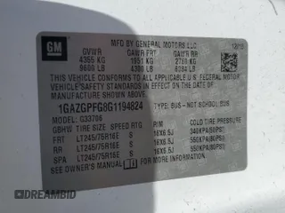 2016 Chevrolet Express Passenger LT with VIN 1GAZGPFG8G1194824, listed as a Copart auction lot 57914775 with 45,291 mi miles and Clean title. Bid and sale history available at DreamBid. Image 13.