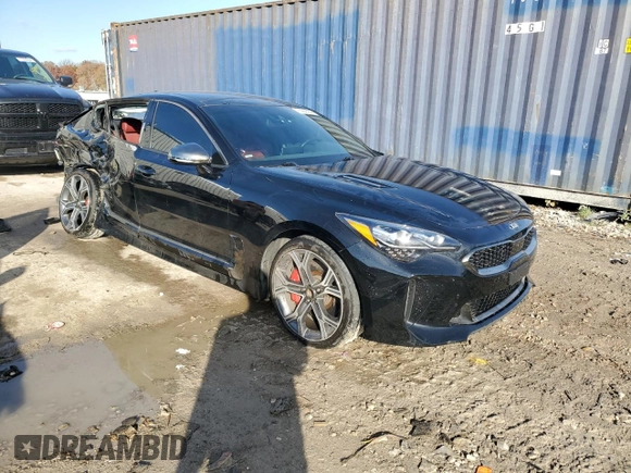 2020 Kia Stinger GT1 with VIN KNAE45LC1L6077634, listed as a Copart auction lot 76569584 with 22,359 mi miles and Salvage Title. Bid and sale history available at DreamBid. Image 4.