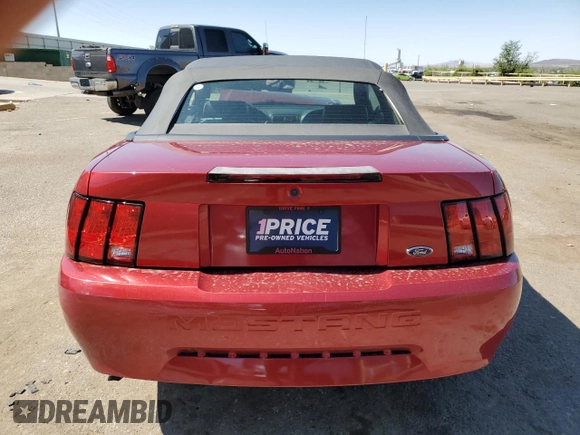 2003 Ford Mustang Deluxe с VIN 1FAFP44463F438457, выставлен на аукционе Copart как лот 57599045 с пробегом 41 349 миль миль и Списание • Salvage title. История ставок и продаж доступна на DreamBid. Изображение 6.