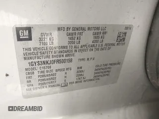 2015 Cadillac Escalade Premium z VIN 1GYS3NKJ0FR500158, wystawiony jako IAAI lot #42439343 z przebiegiem 159 487 mil mil oraz . Historia ofert i sprzedaży dostępna na DreamBid. Obrazek 9.
