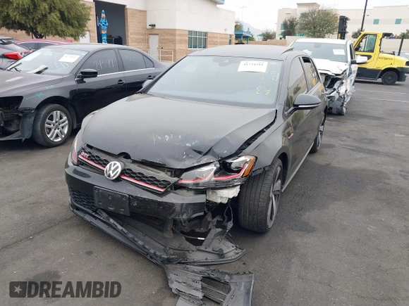 2019 Volkswagen Golf GTI S with VIN 3VW6T7AU9KM002693, listed as a IAAI auction lot 41734391 with 50,308 mi miles. Bid and sale history available at carsss.com. Image 2.