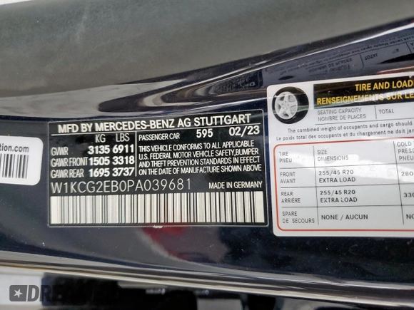 2023 Mercedes-Benz EQS 450 z VIN W1KCG2EB0PA039681, wystawiony jako Copart lot #51698775 z przebiegiem 24 897 mil mil oraz Szkoda całkowita • Salvage title. Historia ofert i sprzedaży dostępna na DreamBid. Obrazek 12.