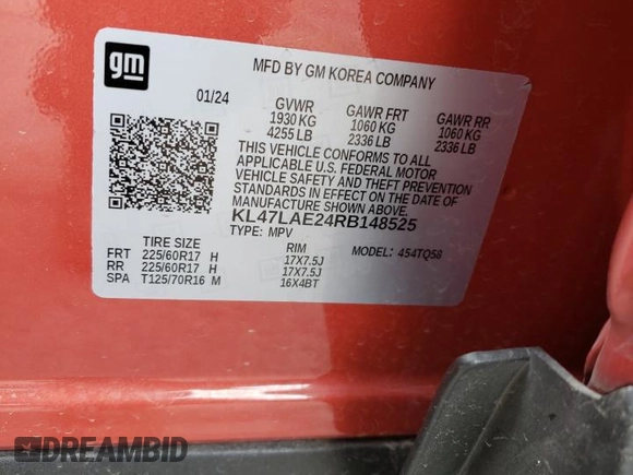 2024 Buick Envista Preferred with VIN KL47LAE24RB148525, listed as a Copart auction lot 48876825 with 14,153 mi miles and Salvage Title. Bid and sale history available at DreamBid. Image 14.