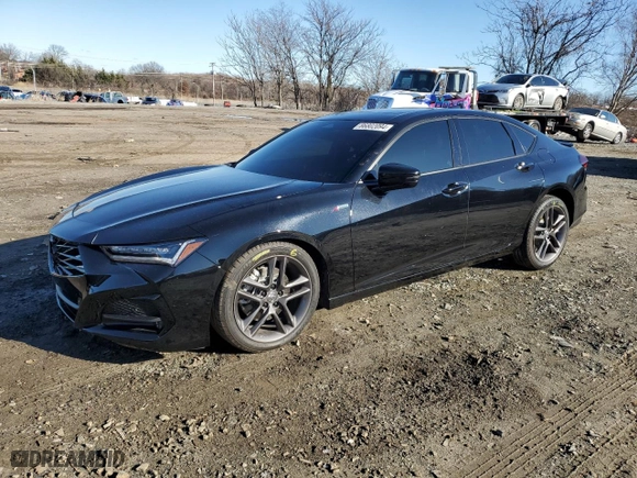 2024 Acura TLX w/A-Spec Package with VIN 19UUB6F59RA001416, listed as a Copart auction lot 86802094 with 7,032 mi miles and Salvage Title. Bid and sale history available at carsss.com. Image 1.