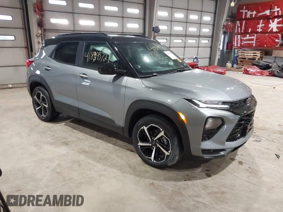 2023 Chevrolet TrailBlazer RS with VIN KL79MUSLXPB127036, listed as a IAAI auction lot 41843721 with 17,842 mi miles. Bid and sale history available at carsss.com. Image 1.
