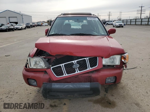 2002 Subaru Forester S w/Premium Pkg with VIN JF1SF656X2H736719, listed as a Copart auction lot 47633405 with 63,397 mi miles and Salvage Title. Bid and sale history available at carsss.com. Image 5.