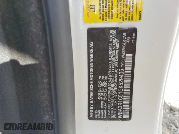 2016 BMW 4 Series 435i z VIN WBA3R1C51GK529405, wystawiony jako Copart lot #52704835 z przebiegiem Nie podano mil oraz Szkoda całkowita • Salvage title. Historia ofert i sprzedaży dostępna na DreamBid. Obrazek 14.