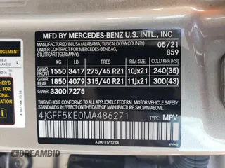 2021 Mercedes-Benz GLS 450 with VIN 4JGFF5KE0MA486271, listed as a Copart auction lot 54406024 with 31,815 mi miles and Clean Title. Bid and sale history available at DreamBid. Image 13.