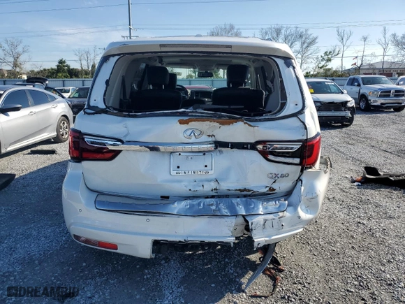 2019 Infiniti QX80 LUXE with VIN JN8AZ2NF0K9684540, listed as a Copart auction lot 45470935 with 54,373 mi miles and Salvage Title. Bid and sale history available at carsss.com. Image 6.