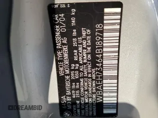 2004 BMW 6 Series 645Ci with VIN WBAEH73464B189718, listed as a Copart auction lot 71392644 with 122,373 mi miles and Salvage Title. Bid and sale history available at carsss.com. Image 12.