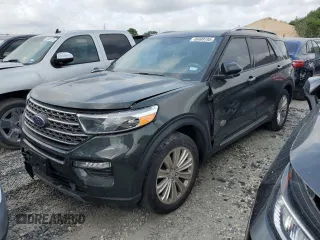 2022 Ford Explorer King Ranch with VIN 1FM5K7LC4NGC46302, listed as a Copart auction lot 49409195 with 33,300 mi miles and Salvage Title. Bid and sale history available at carsss.com. Image 1.