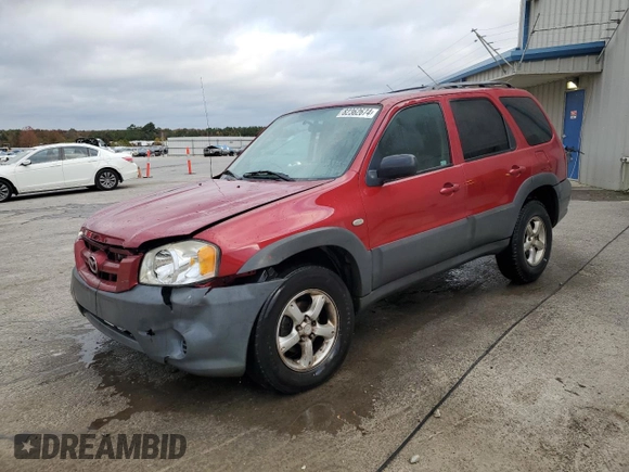 2005 Mazda Tribute i with VIN 4F2YZ02Z55KM63784, listed as a Copart auction lot 82362674 with Not Provided miles and Salvage Title. Bid and sale history available at carsss.com. Image 1.