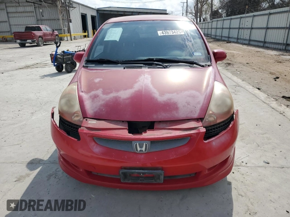 2008 Honda Fit Sport with VIN JHMGD38658S011457, listed as a Copart auction lot 43973425 with 103,314 mi miles and Salvage Title. Bid and sale history available at carsss.com. Image 5.
