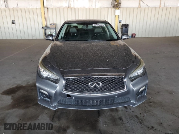 2015 Infiniti Q50 Premium with VIN JN1BV7AP1FM342088, listed as a Copart auction lot 56920195 with 106,585 mi miles and Salvage title. Bid and sale history available at DreamBid. Image 5.