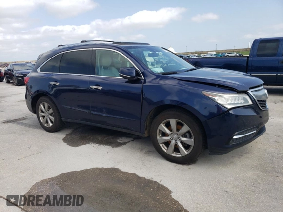 2016 Acura MDX w/Advance with VIN 5FRYD4H90GB017389, listed as a Copart auction lot 51211585 with 0 mi miles and Salvage Title. Bid and sale history available at carsss.com. Image 4.
