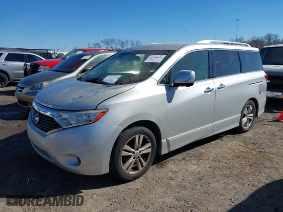 2014 Nissan Quest S with VIN JN8AE2KP6E9100574, listed as a IAAI auction lot 41658656 with 137,335 mi miles. Bid and sale history available at carsss.com. Image 2.