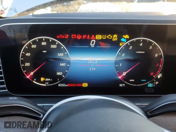 2025 Mercedes-Benz GLE 350 with VIN 4JGFB4FB9SB331036, listed as a Copart auction lot 41827195 with 279 mi miles and Salvage title. Bid and sale history available at DreamBid. Image 9.