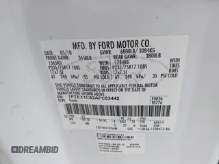 2010 Ford F-150 XL with VIN 1FTEX1C82AFC53442, listed as a IAAI auction lot 40375638 with 1 mi miles. Bid and sale history available at carsss.com. Image 9.
