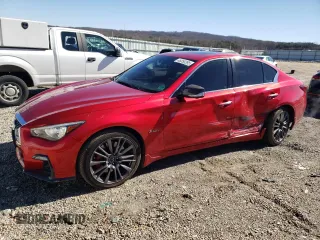 2018 Infiniti Q50 RED SPORT 400 with VIN JN1FV7AR4JM481529, listed as a Copart auction lot 46050265 with 51,785 mi miles and Salvage Title. Bid and sale history available at carsss.com. Image 1.