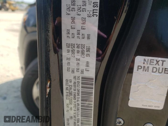 2018 Jeep Compass Latitude with VIN 3C4NJCBB5JT293501, listed as a Copart auction lot 59191235 with Not provided miles and Salvage title. Bid and sale history available at DreamBid. Image 13.