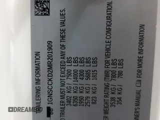 2021 Chevrolet Suburban LT z VIN 1GNSCCKD2MR201909, wystawiony jako Copart lot #54512375 z przebiegiem 121 487 mil mil oraz Szkoda całkowita • Salvage title. Historia ofert i sprzedaży dostępna na DreamBid. Obrazek 13.