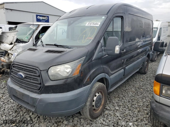 2015 Ford Transit Cargo Van with VIN 1FTYR2CM5FKA73574, listed as a Copart auction lot 88373155 with 231,278 mi miles and Salvage Title. Bid and sale history available at carsss.com. Image 1.