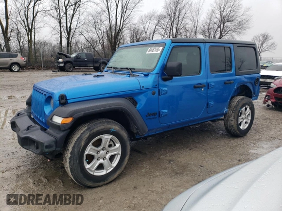 2022 Jeep Wrangler Unlimited Sport S with VIN 1C4HJXDG5NW168740, listed as a Copart auction lot 89067635 with 25,646 mi miles and Salvage Title. Bid and sale history available at carsss.com. Image 1.