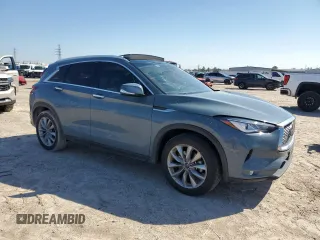 2022 Infiniti QX50 LUXE with VIN 3PCAJ5BA6NF122374, listed as a Copart auction lot 46030365 with 25,287 mi miles and Salvage Title. Bid and sale history available at carsss.com. Image 4.